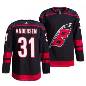 Carolina Hurricanes tröja Frederik Andersen 31 Adidas Svart Authentic - NHL Tröjor Herr